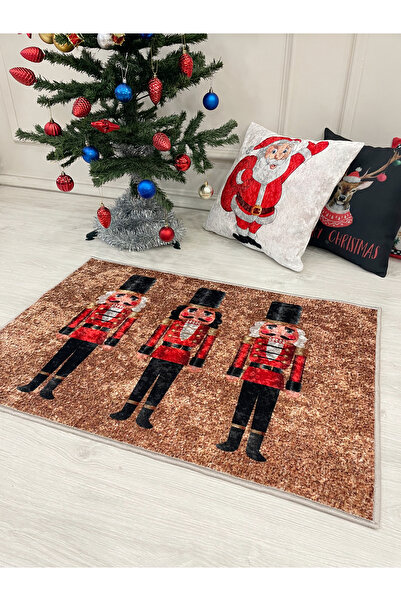 Brillant Kurşun Asker Detaylı Dekoratif Yılbaşı Paspas Ölçü 60x90