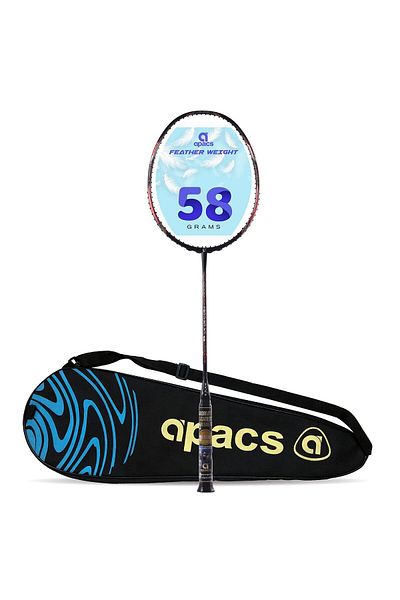 Apacs Feather Weight 55 Badminton Racket | 58g | World's Lightest | Graphite | Full Cover