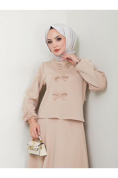 VOLT CLOTHİNG Women's Bow Detailed Skirt Set