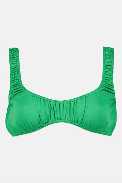 Missyempire Women U-neck Sleeveless Solid Crop Top, Green