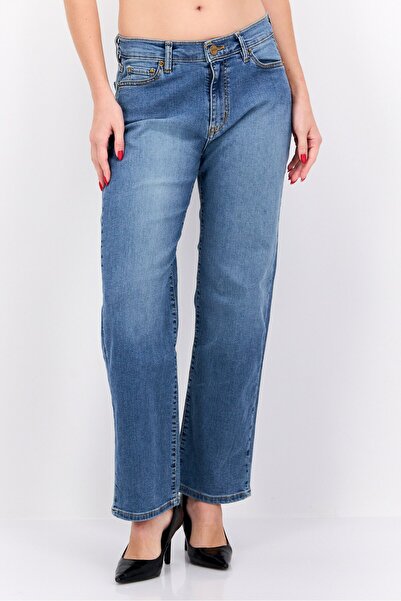 JAEN Women Mom Fit Washed Stretchable Jeans, Wash Blue