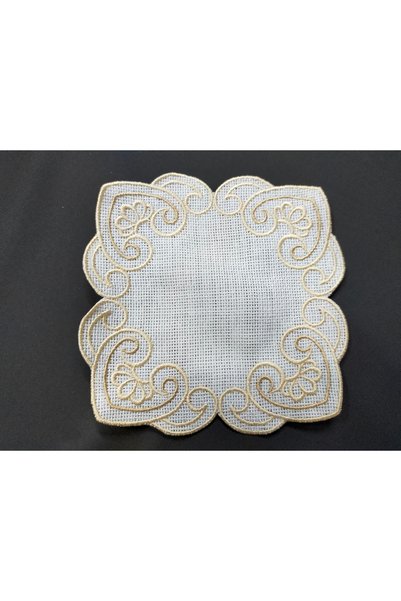 NAKIŞ ATÖLYESİ Ekru Cocktail Napkin and Coffee Side Presentation Napkin 6 Pieces