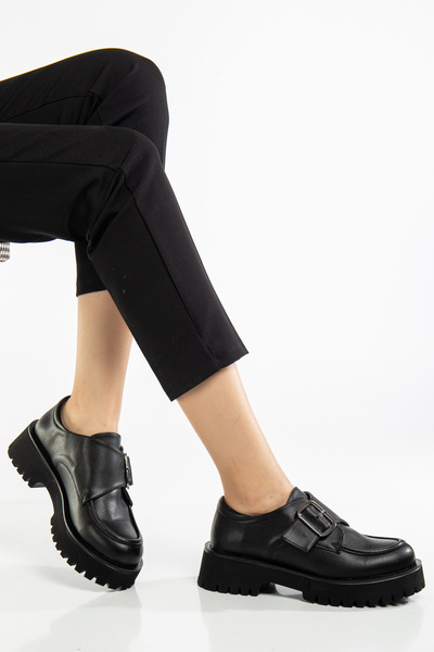 Genel Markalar Rahat ve şık Laofer Ayakkabı Tokalı Günlük Ortopedik Iç Tabanlık