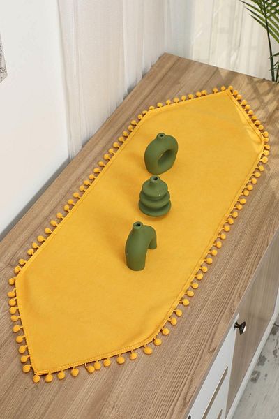 Aisha's Design Runner with Pompoms 120 X 40 Cm,R-20O
