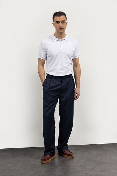 GIESTO Παντελόνι με πλισέ Navy Blue
