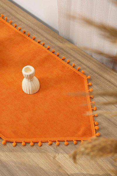 Aisha's Design Runner with Pompoms 120 X 40 Cm,R-20O