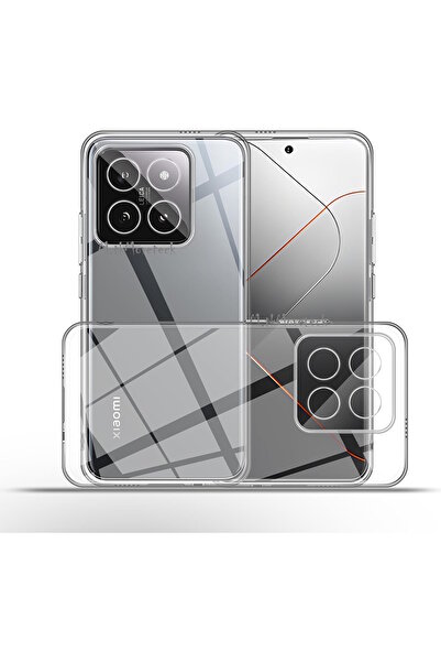 m.tk moveteck Xiaomi Mi 14T Pro Kılıf Kamera Korumalı Yumuşak Renksiz Şeffaf Silikon Kapak Çıkıntılı