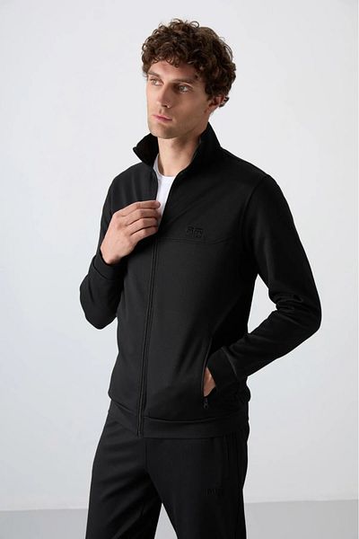TOMMY LIFE Hugo Grey Melange - Μαύρη ανδρική φόρμα Jogger 85198