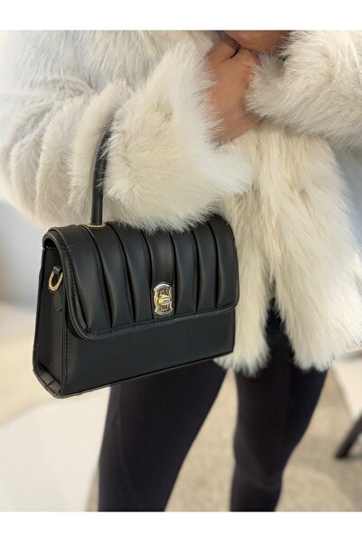 Seniorah Black Patterned Women's Bag with Strap - for Shoulder and Hand