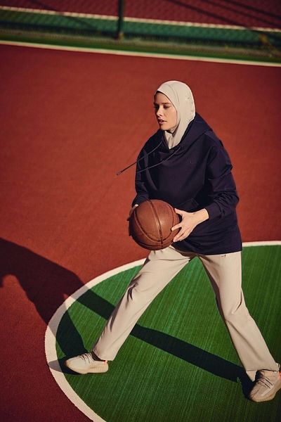 Haşema Μαλακή υφή με κουκούλα Navy Blue Basic Casual φούτερ ACT-23