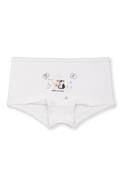 BAYKAR Kız Çocuk Pamuklu Renkli Baskılı Likralı Boxer 3'lü Paket 5362 Renkli