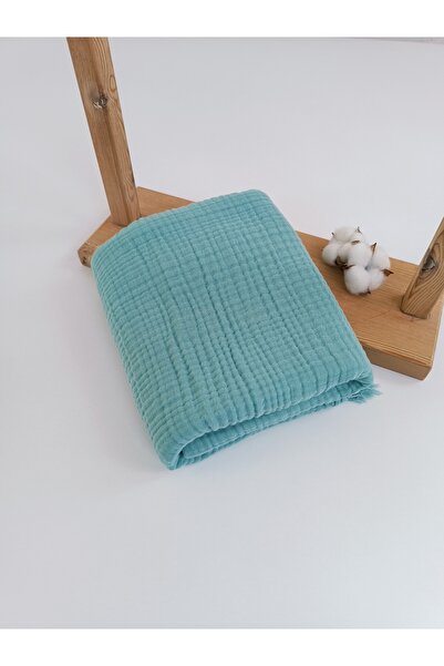 Tomuycuk 4 Layer Muslin Green Baby Blanket - Natural Organic Sleeping Towel 100X120Cm