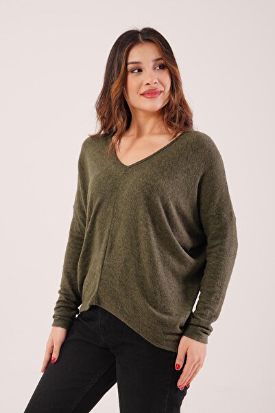 Hipo Trend Soft Fabric Loose Cut Khaki Blouse