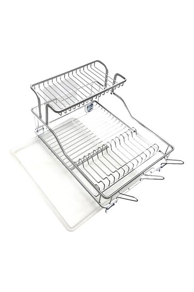 Parfait 2-Tier Easy Clean Separate Sections Dish Rack 27.3 x 59.7cm