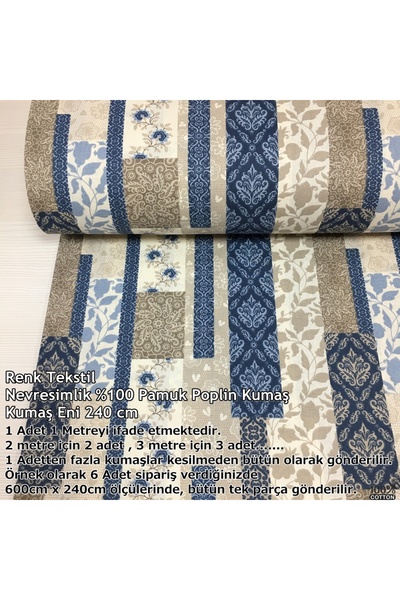 Renk Tekstil Nevresimlik %100 Pamuk Metrelik Kumaş - Hobi - Dikiş - Tasarım