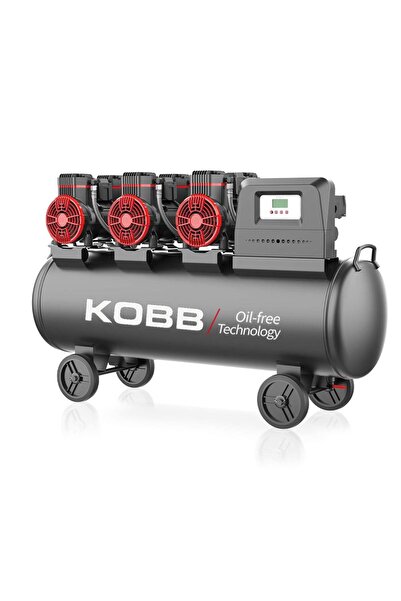 KOBB KBK100S 6.0HP 100Lt 8Bar Üç Motorlu Yağsız Sessiz Taşınabilir Hava Kompr...