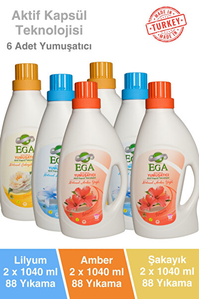 Ega Kimya Aktif Kapsül Teknolojili Çamaşır Yumuşatıcısı 6 X 1040 ml (264 YIKAMA)