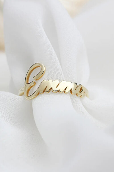 Glorria Kişiye Özel İsimli El Yazısı Gümüş Yüzük