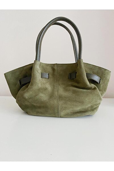 Cushic Yeşil Süet Omuz Ve El Çantası