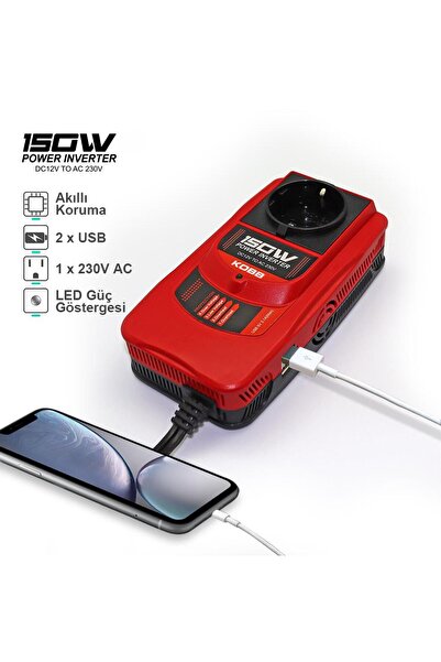 Genel Markalar KBN150 12V/220V 150Watt Modifiye Sinüs Dönüştürücü İnvertör