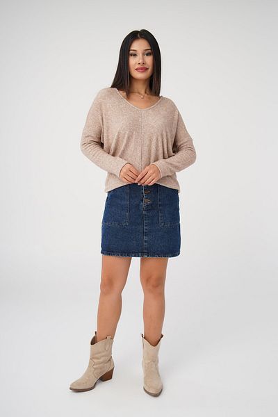 Hipo Trend Yumoş Loose Cut Camel Blouse