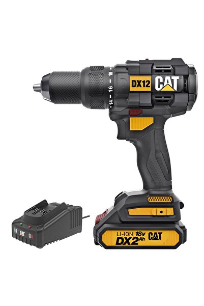 Cat DX12BC 18Volt/2.0Ah Li-ion Tek Akülü Kömürsüz Profesyonel Şarjlı Darbeli Matkap