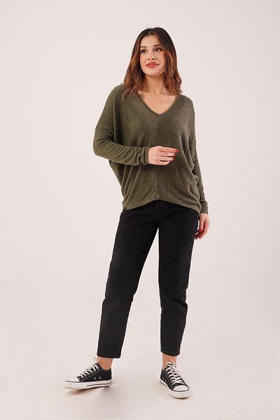 Hipo Trend Soft Fabric Loose Cut Khaki Blouse