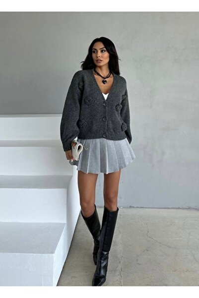 Store Modavion Antrasit Güllü Hırka