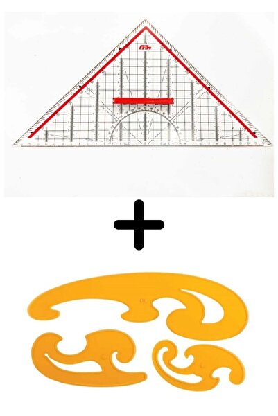 hodbehod Geoderik Cetvel ve 3'lü Pistole Cetvel Seti