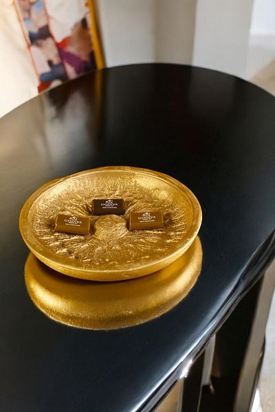Evene Sugar Bowl Gold Color Presentation Cup Dragee Decorative Plate Model 6