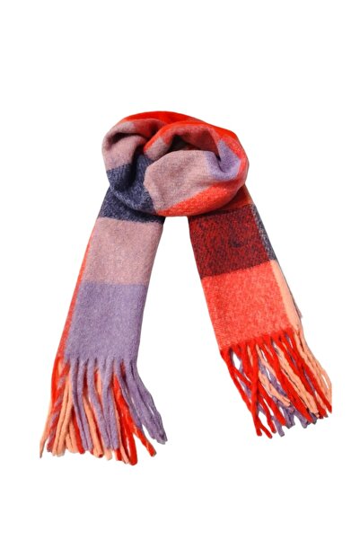 Cesicey Mor Oranj Renkli Yumoş Atkı