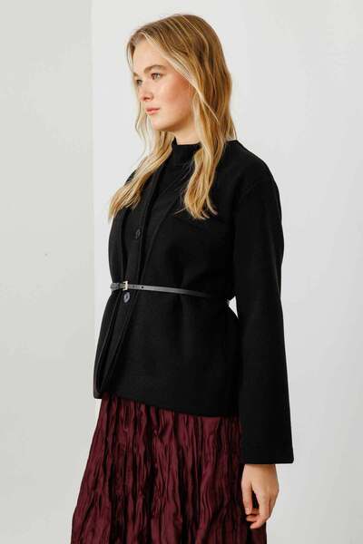 Hooopstore Μπουφάν Trocape Μαύρο Stamp χωρίς γιακά