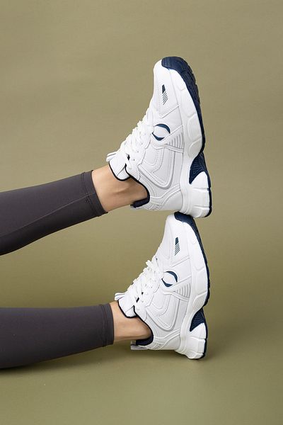 Getcho Hagrid Pantofi sport cu talpă groasă pentru femei, albe, pantofi casual, mers zilnic, design ușor de tendință