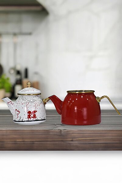PR HOME Love Rose Model Emaye Çaydanlık