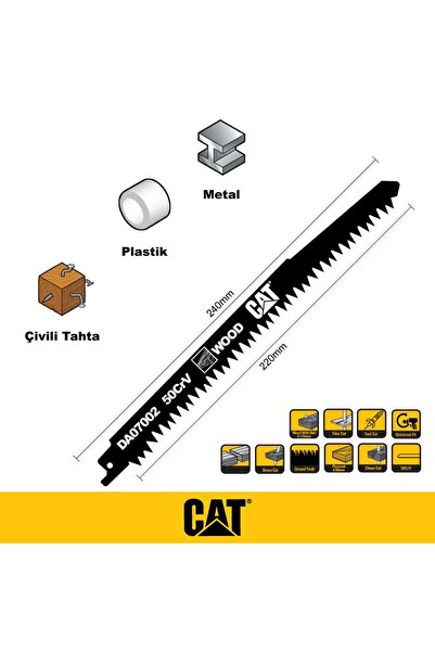 Cat DA07002 228mm 2 Parça Profesyonel Hızlı Ahşap Kesme Tilki Kuyruğu Testere Ucu