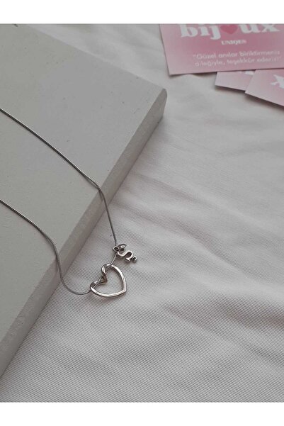 bijoux uniques Kalpli Ş Harfli Çelik Kolye
