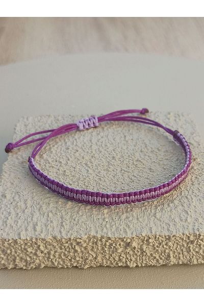 TREND Unisex Double Color Purple Lilac Macrame Rope Bracelet, Gift Bracelet, Sports Bracelet