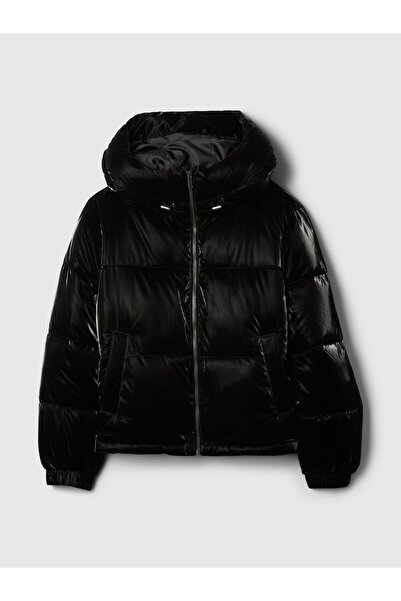 GAP Kadın Siyah ColdControl Crop Puffer Şişme Mont