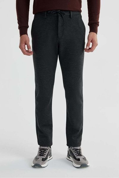 Jakamen Παντελόνι Jogger Anthracite Comfort Fit με ελαστική πλαϊνή τσέπη