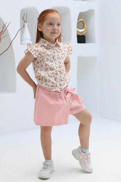 Mutlu Kids FİYONKLU KIZ GABARDİN ŞORT ETEK