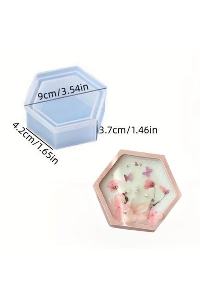 AnkaHobiMarket Altıgen Mum Kutusu Silikon Kalıp (S809)