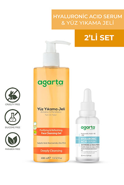 Agarta 2'li Hyaluronıc Acıd Serum 30 Ml & Hassas Ciltler Temizleme Jeli 400 Ml