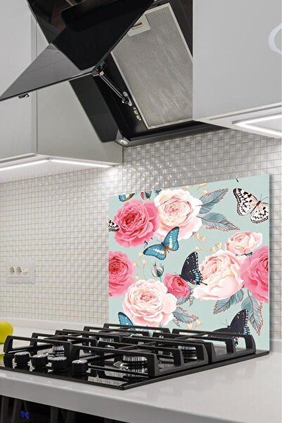 Saban واقي موقد زجاجي منقوش مقاس 50x60 سم موديل 13