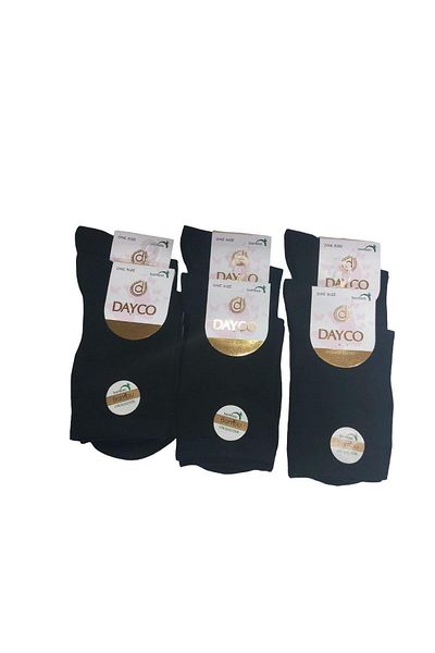 DAYCO Șosete de damă negre, fără sudură, din bambus, 6 bucăți