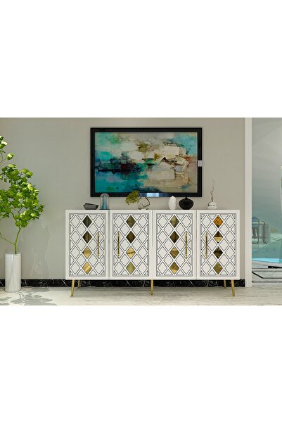 DEMONTE DECOR DOMEDD (KB150) KONSOL BEYAZ-ALTIN