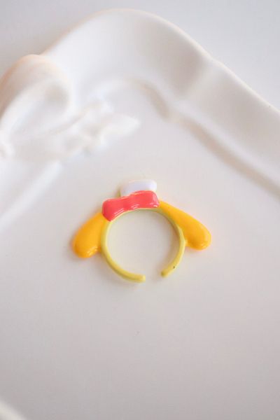 EFBUTİK Yellow Metal Sanrio Purin Ring