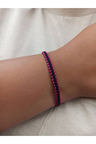 TREND Unisex Çift Renkli Örgü Makrome Ipli Bileklik, Hediyelik Bileklik, Sporcu Bilekliği