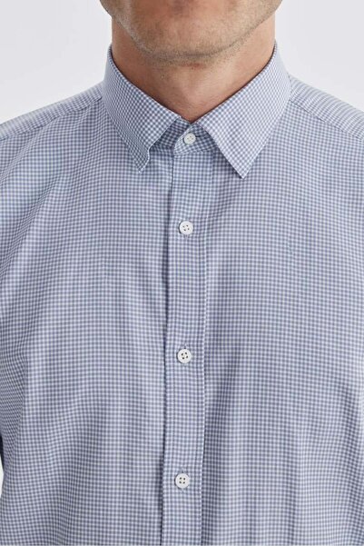 Jakamen Синя сорочка Comfort Fit, 100% бавовна, квадратний комір