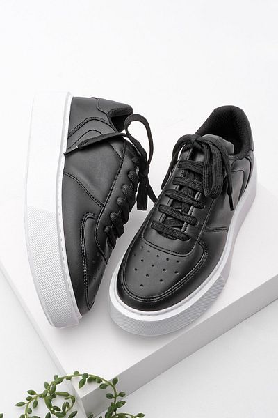 Marjin Damen Sneaker High Sole Schnürschuhe Sportschuhe Azin schwarz