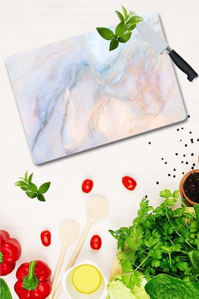 Saban Ezgi Marble Look 30X40 cm Glass Cutting Board